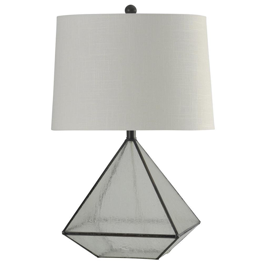 Stylecraft 27 In Burke Bronze Table Lamp With White Hardback Fabric Shade