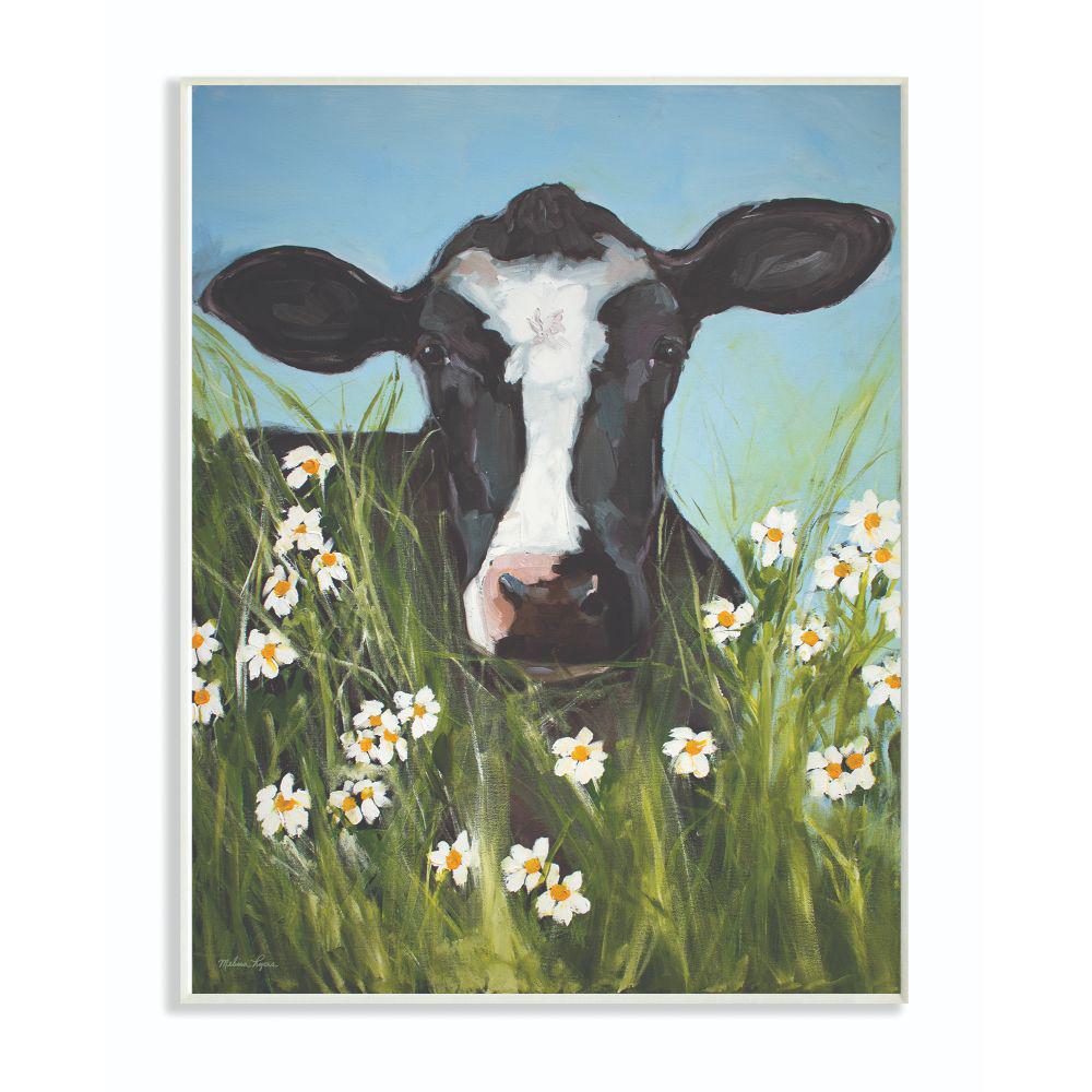 cow painting on wood