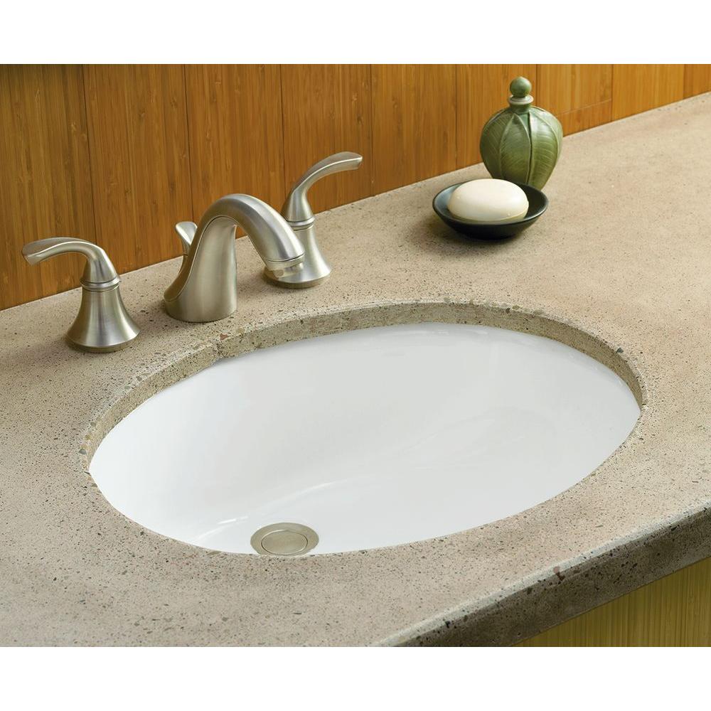Kohler Caxton Vitreous China Undermount Bathroom Sink In White With Overflow Drain K 2210 0 The Home Depot - Oval Undermount Bathroom Sink Kohler Kohler Caxton Vitreous China Undermount Bathroom Sink In White With Overflow Drain K 2210 0 The Home Depot - Oval Undermount Bathroom Sink Kohler
