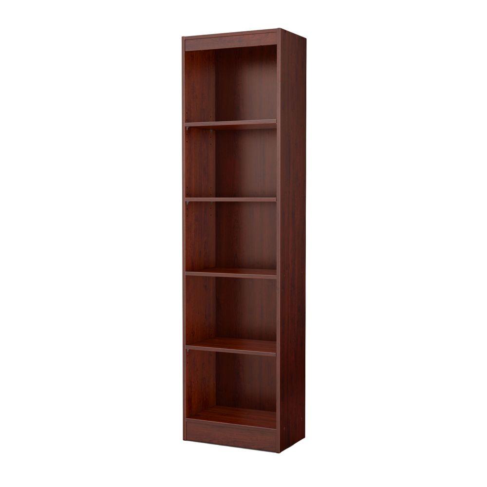 South Shore 68 25 In Royal Cherry Wood 5 Shelf Standard Bookcase