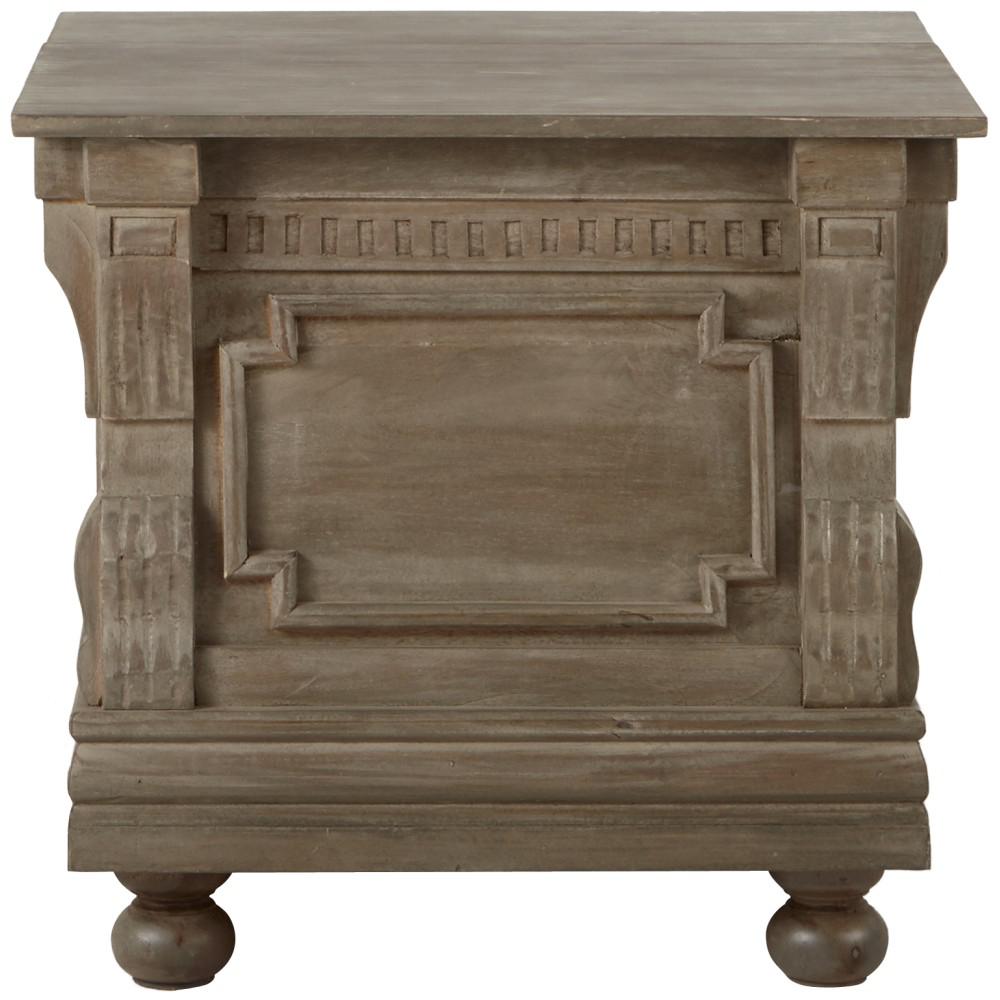 Rustic Wood End Tables Accent The Home Depot Parker Washed Grey Storage End Table