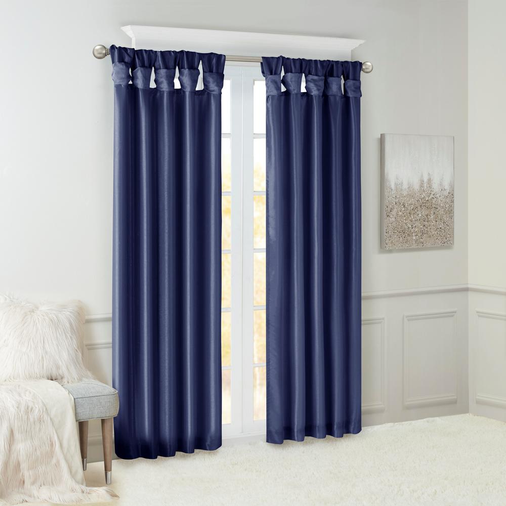 Madison Park Natalie Navy Faux Fur Room Darkening Twist Tab Lined Madison Park Natalie Navy Faux Fur Room