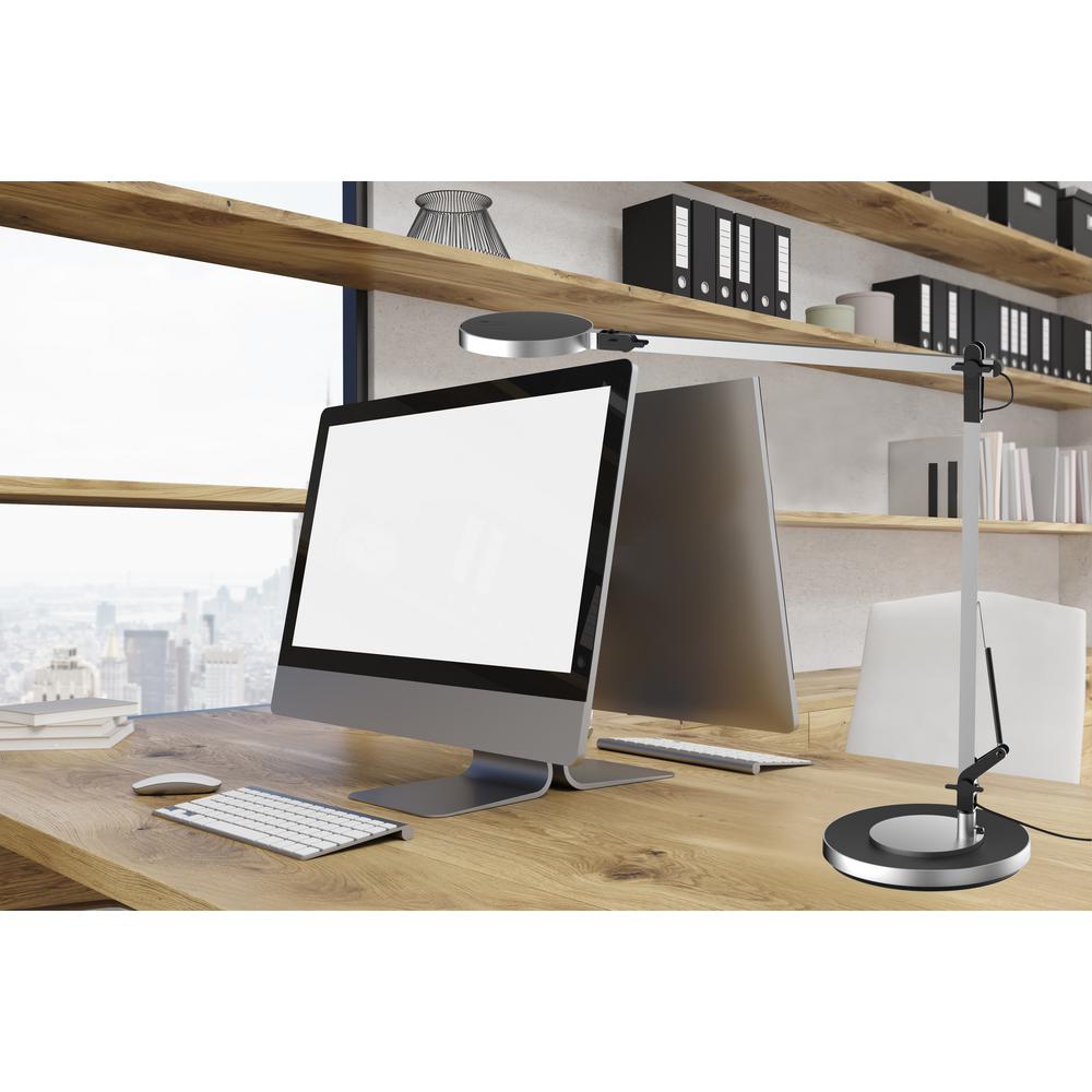 Bazz 17 5 In Silver Integrated Led Table Lamp With Adjustable