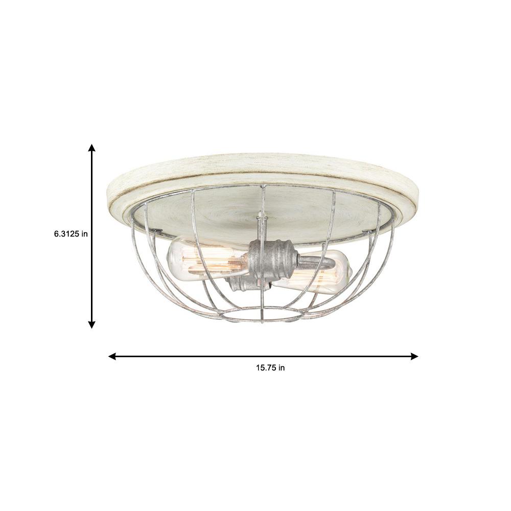 Home Decorators Collection 15 75 In 2 Light Galvanized Flush Mount Light Galvanized Flush Mount