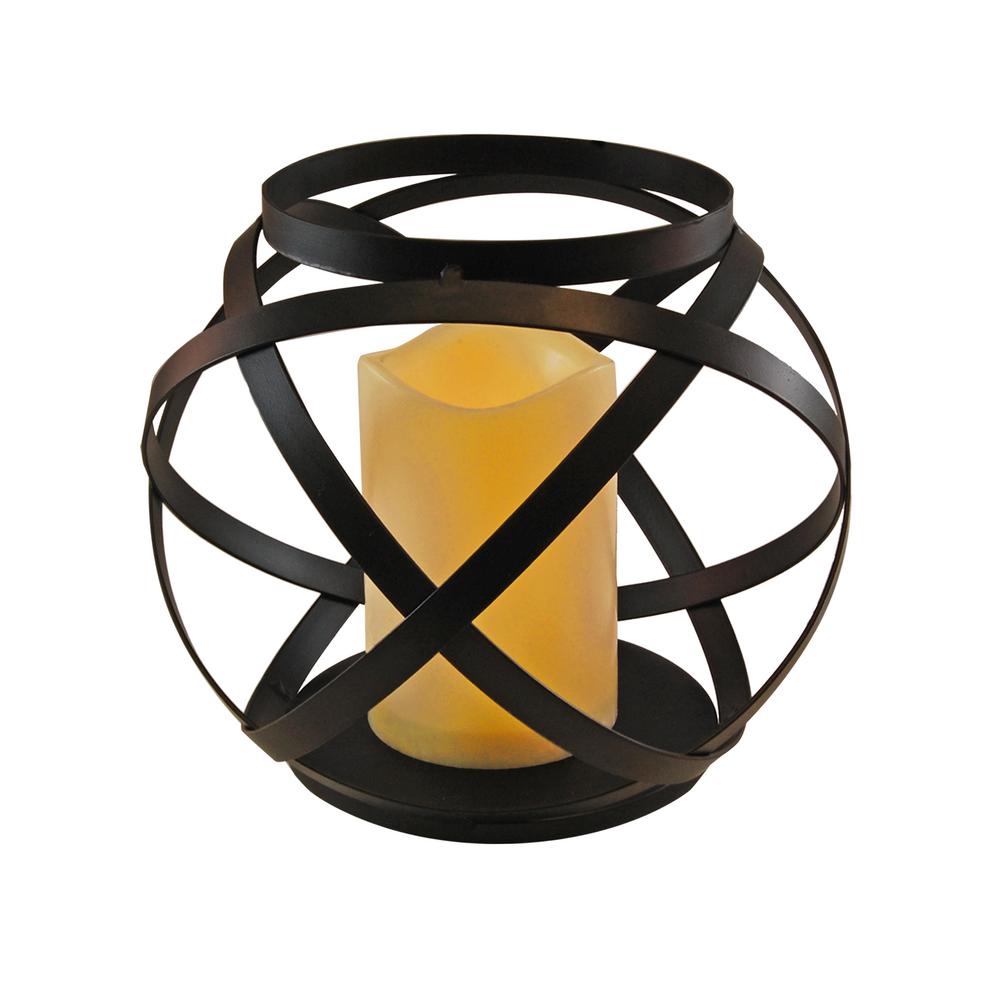 Lumabase Metal Lantern with Battery Operated Candle- Black Banded was $37.61 now $20.93 (44.0% off)