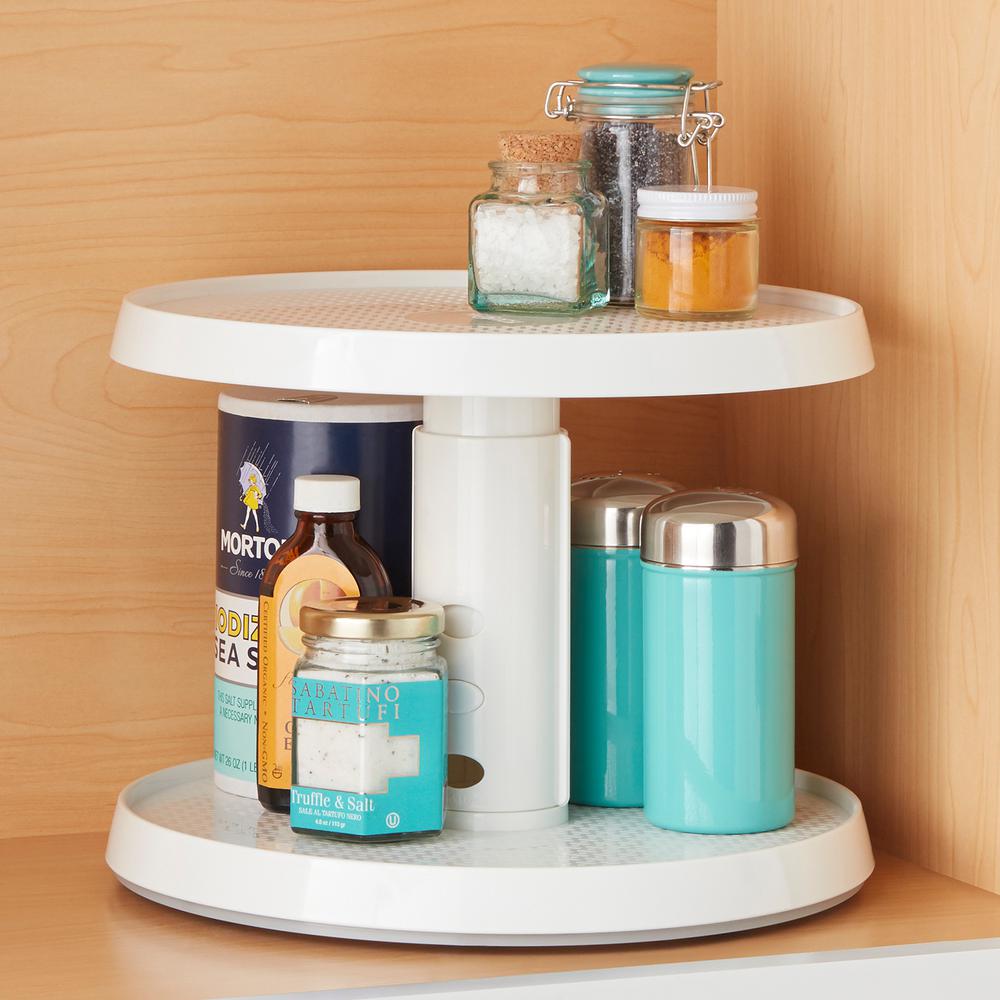Organization for Cabinets Bathroom Countertop Pantry Greenstell 2-Tier Lazy Susan Turntable Cabinet Organizer 10 Inches Round Wood Rotating Turntable Kitchen Spice Organizer Dark Brown Vanity