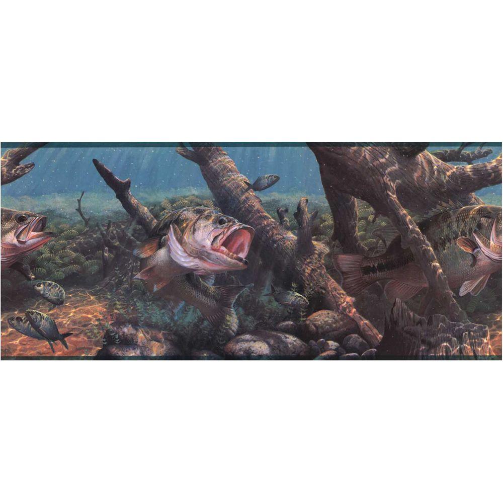 York Wallcoverings Lake Forest Lodge Game Fish Wallpaper BorderWD4110B