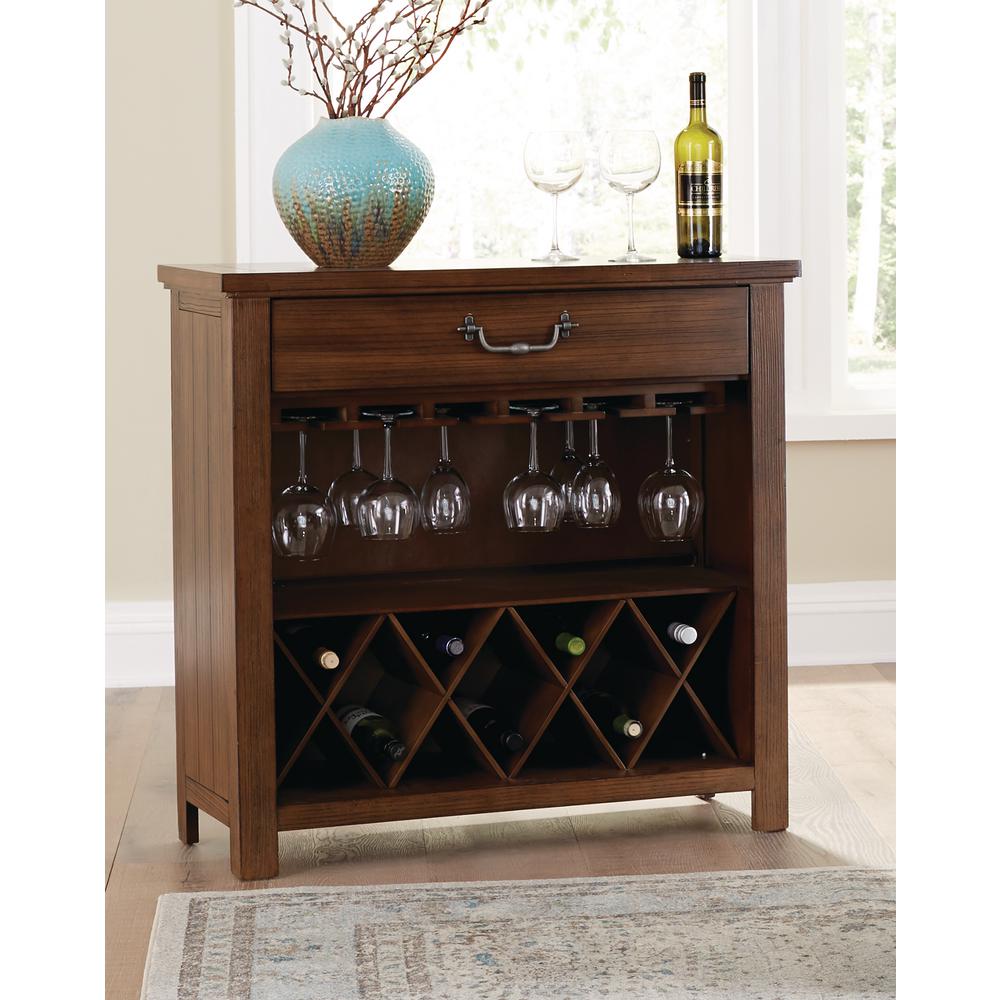 Os Home And Office Furniture Harper S Branch Caramel Wine Rack