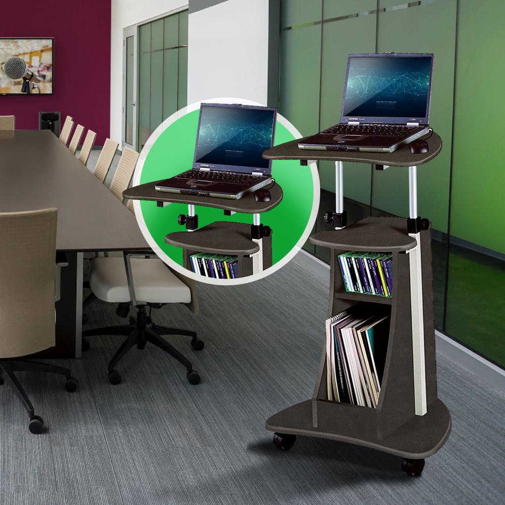 Graphite SittoStand Rolling Adjustable Height Laptop Cart with