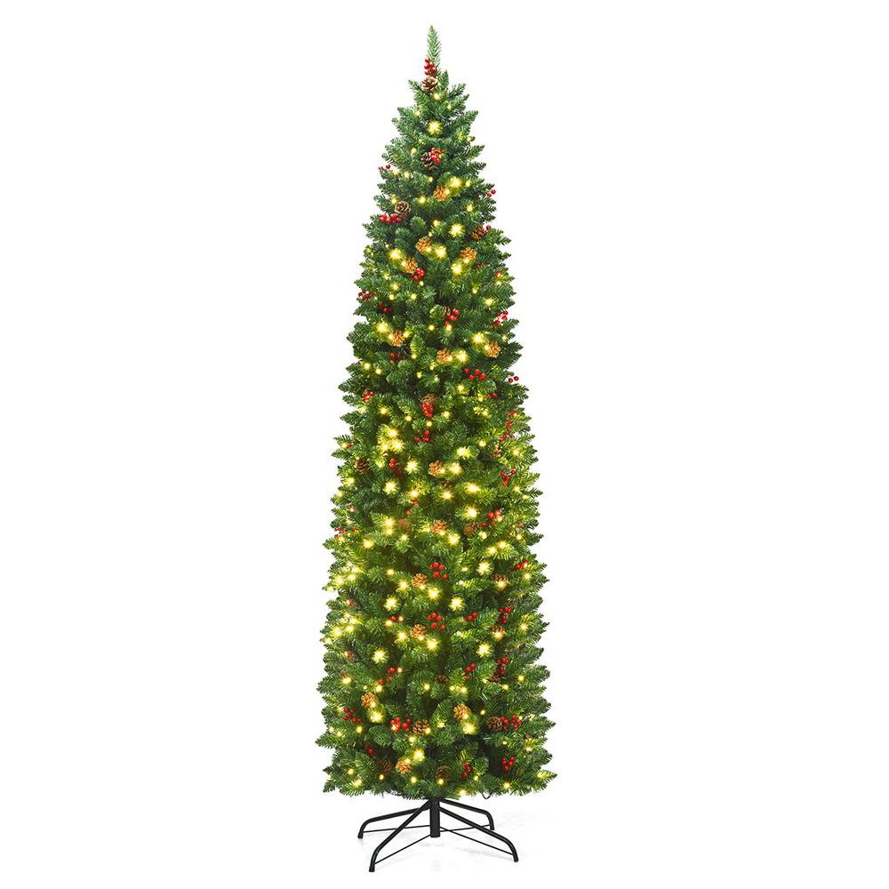 Pre Lit Led Pencil Christmas Tree 