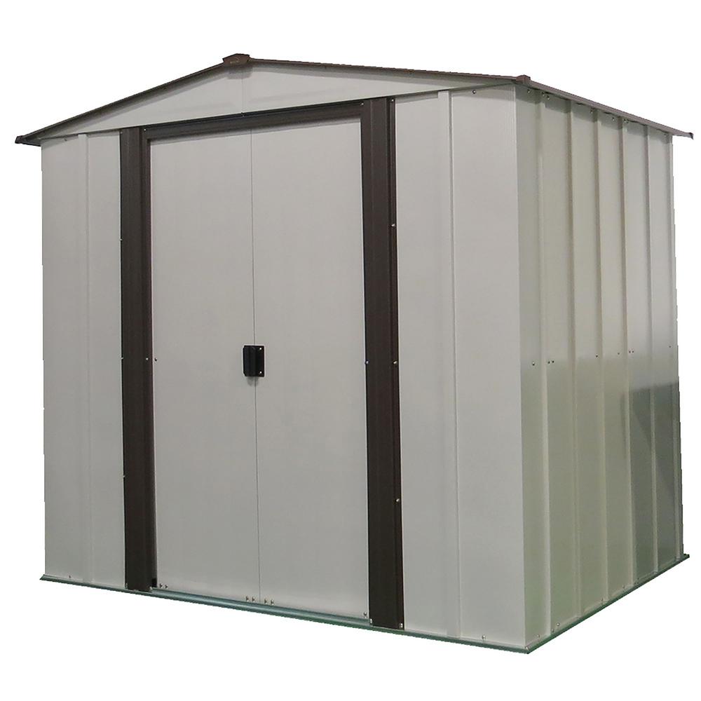 arrow newport 8 ft. x 6 ft. steel shed-np8667 - the home depot