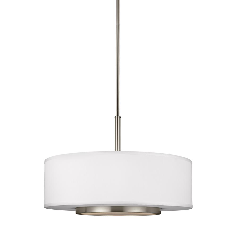 Sea Gull Lighting Nance 3 Light Brushed Nickel Pendant 6628003 962 Nance 3 Light Brushed Nickel Pendant
