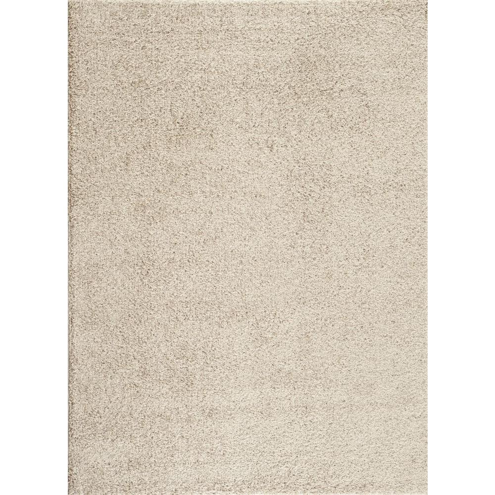 World Rug Gallery Soft Cozy Solid Cream 7 ft. 10 in. x 10 ft. Indoor