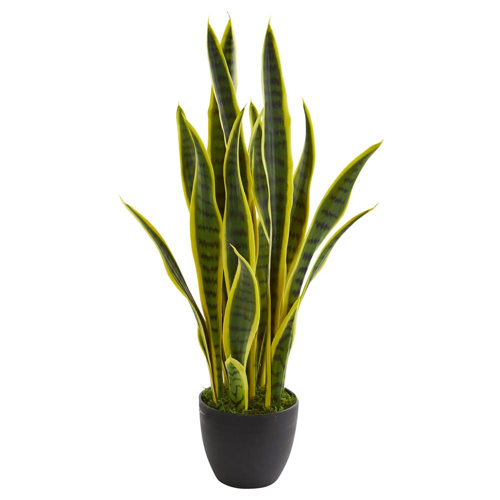 Nearly Natural 26 In Indoor Sansevieria Artificial Plant 6349 The Home Depot 