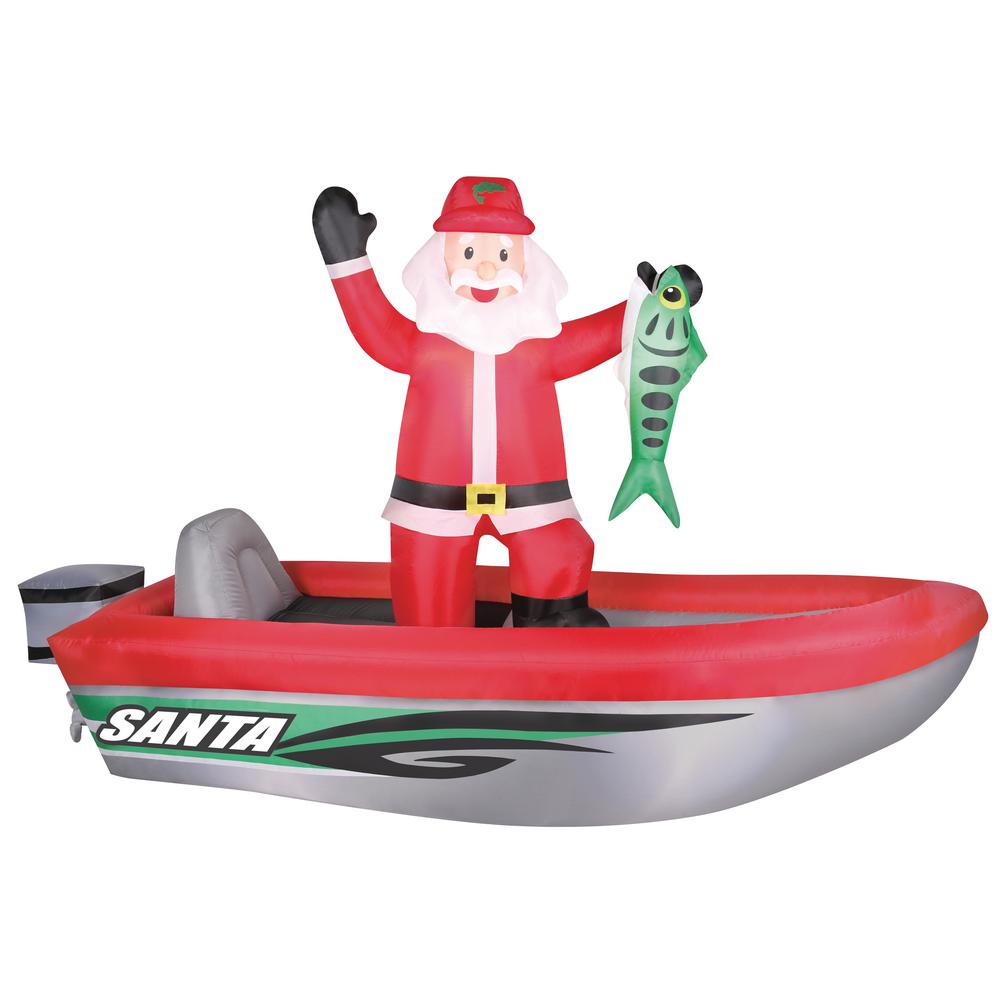 Airblown 10 ft. Inflatable Fishing Santa-OC-64657 - The Home Depot