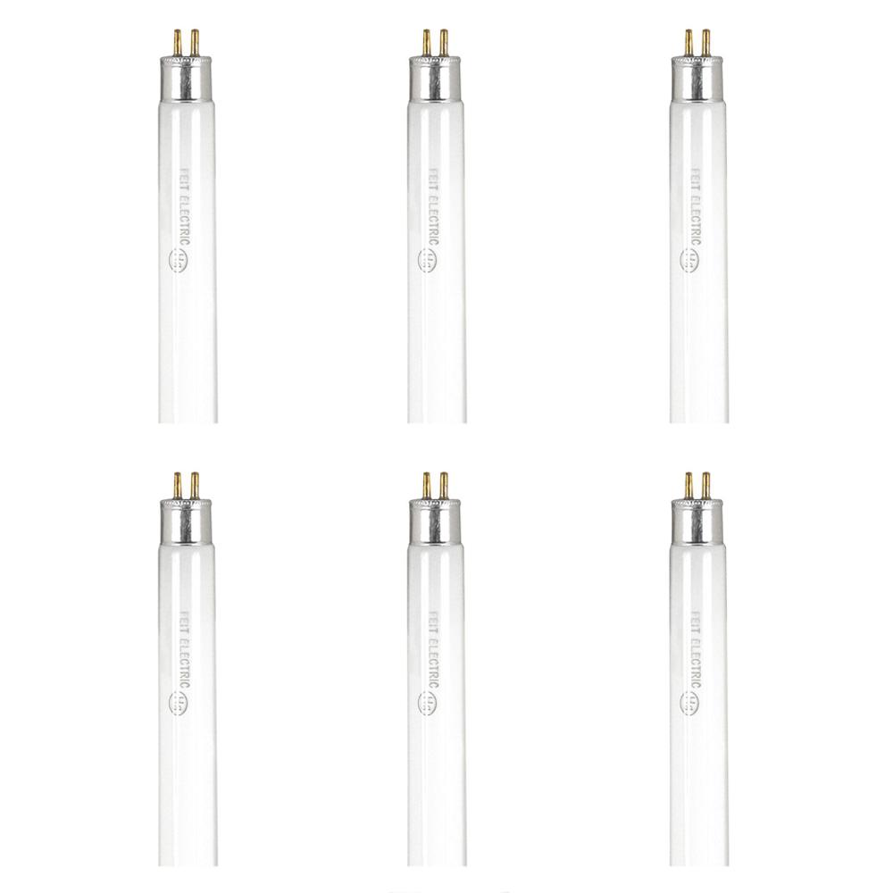 Feit Electric 1 ft. 8-Watt T5 Soft White (2700K) G5 Linear Fluorescent Tube Light Bulb (6-Pack)