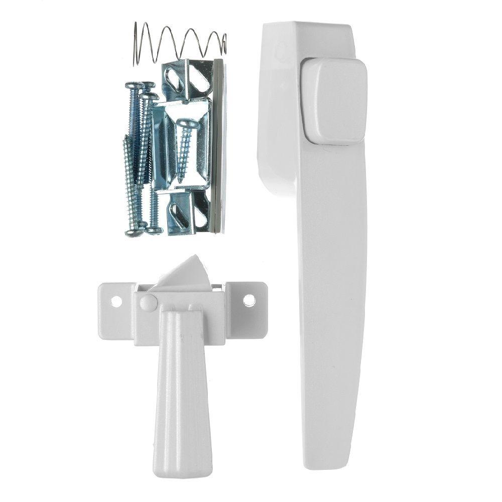 Wright Products FreeHanging White Push Button Handle Door Latch