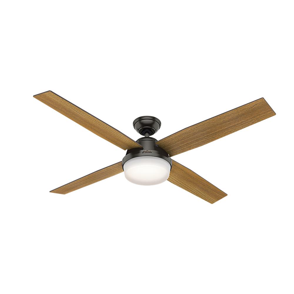 Hunter Dempsey 60 In Led Indoor Noble Bronze Ceiling Fan With Hunter Dempsey 60 In Led Indoor Noble Bronze Ceiling Fan With Universal Handheld Remote Control
