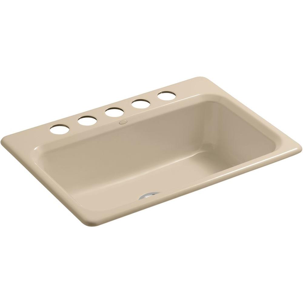 Kohler Bakersfield Undermount Cast Iron 31 In 5 Hole Single Bowl Kohler Bakersfield Undermount Cast Iron 31 In 5 Hole Single Bowl Kitchen Sink