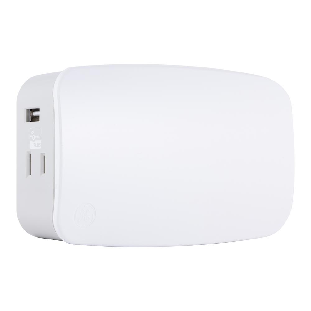 GE ZWave Plus Plugin Smart Dimmer and Dual Outlets with USB Charging