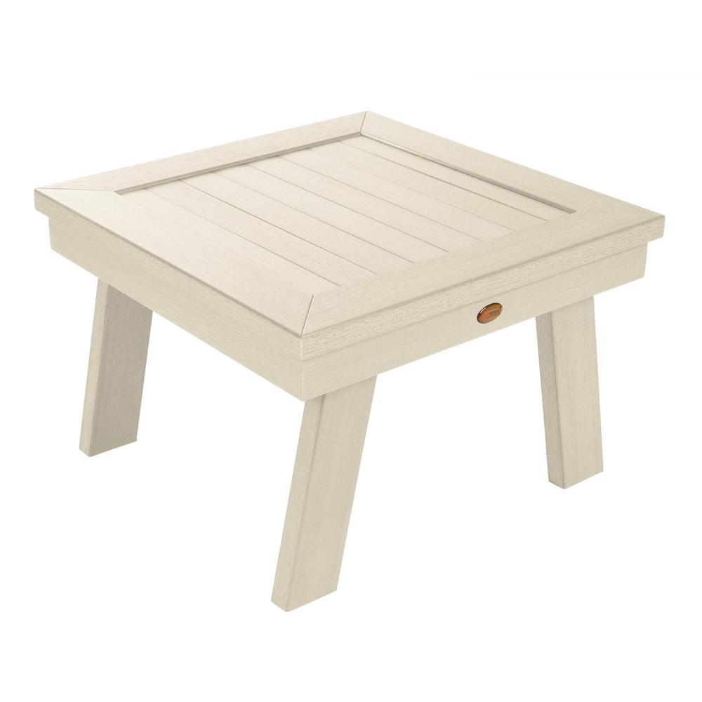 Highwood Adirondack Whitewash Square Recycled Plastic Outdoor Side Table
