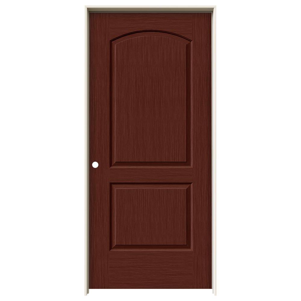 JELDWEN 36 in. x 80 in. Continental Black Cherry Stain RightHand