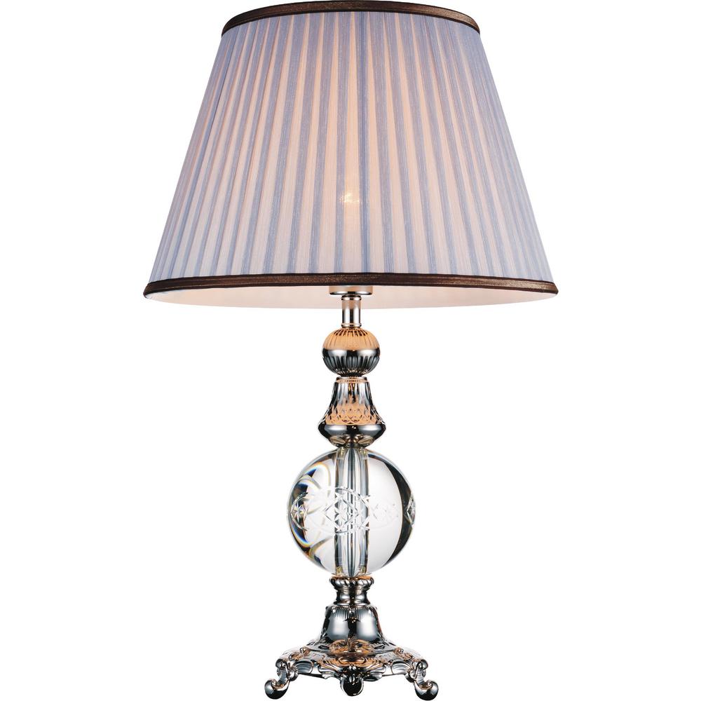 Crystal World Yale 26 in. Brushed Nickel Table Lamp with ...