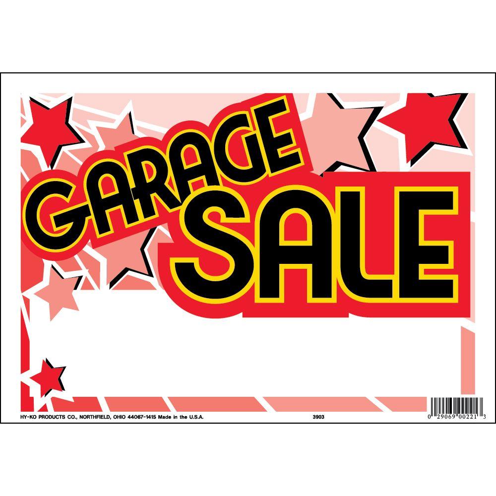 The Hillman Group 20 x 24 In. Yellow and Black Corrugated Plastic Garage Sale Sign-840058 - The ...