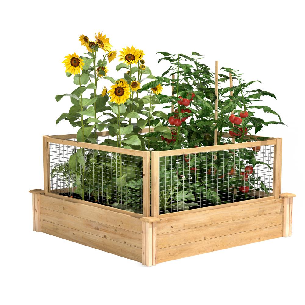 Greenes Fence 4 ft. x 4 ft. x 10.5 in. Original Cedar Raised Garden Bed