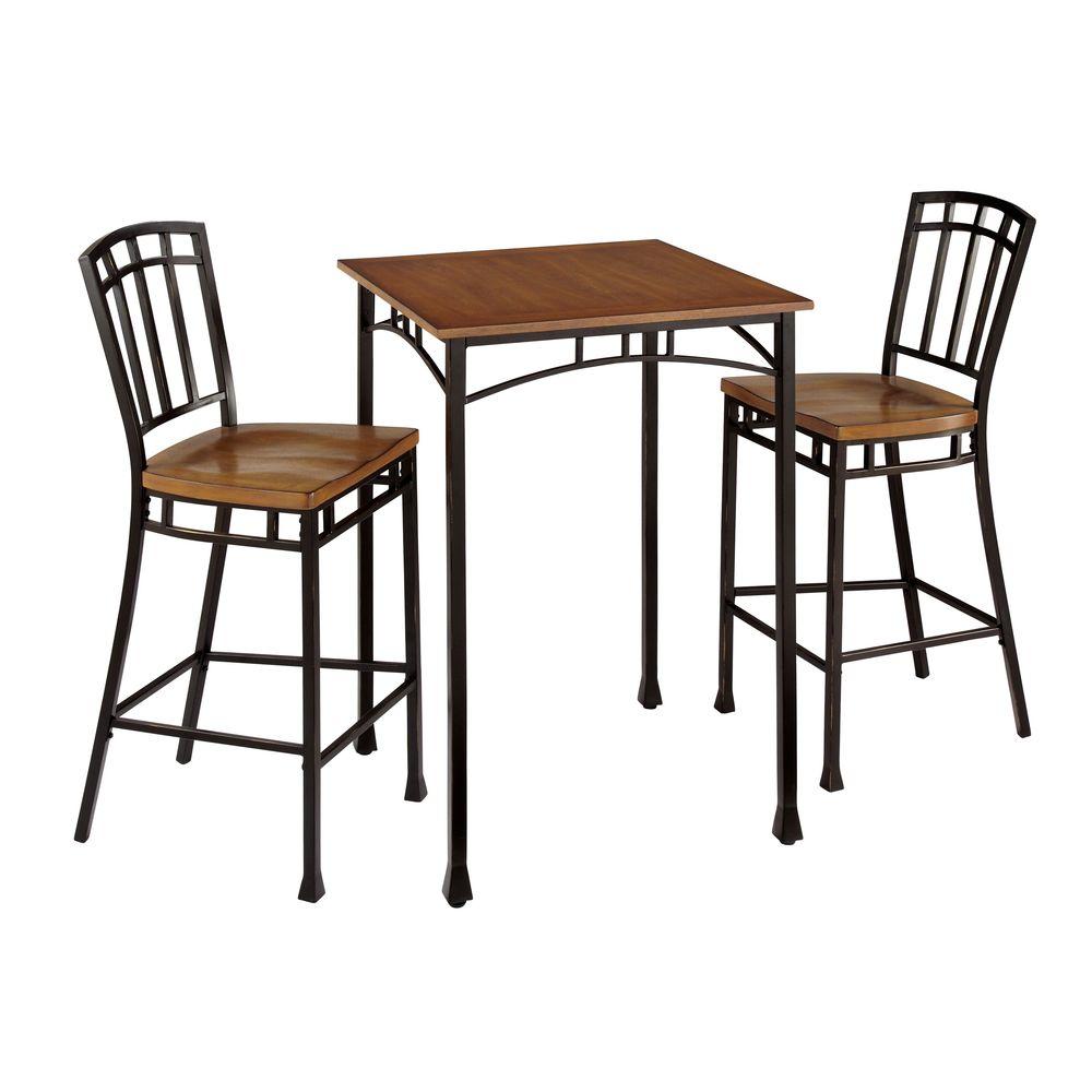 Home Styles Modern Craftsman 3 Piece Deep Brown Bar Table Set 5050 Home Styles Modern Craftsman 3 Piece Deep Brown Bar Table Set