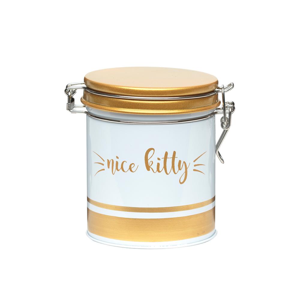 Furbaby Cat 28 Oz Metal Hermetic Treat Canister