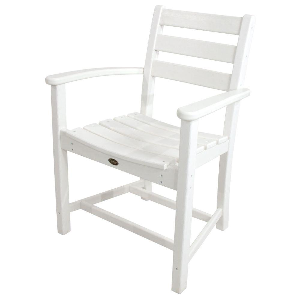 White Outdoor Dining Chairs Patio The Monterey Bay Classic White Patio Dining Arm Chair