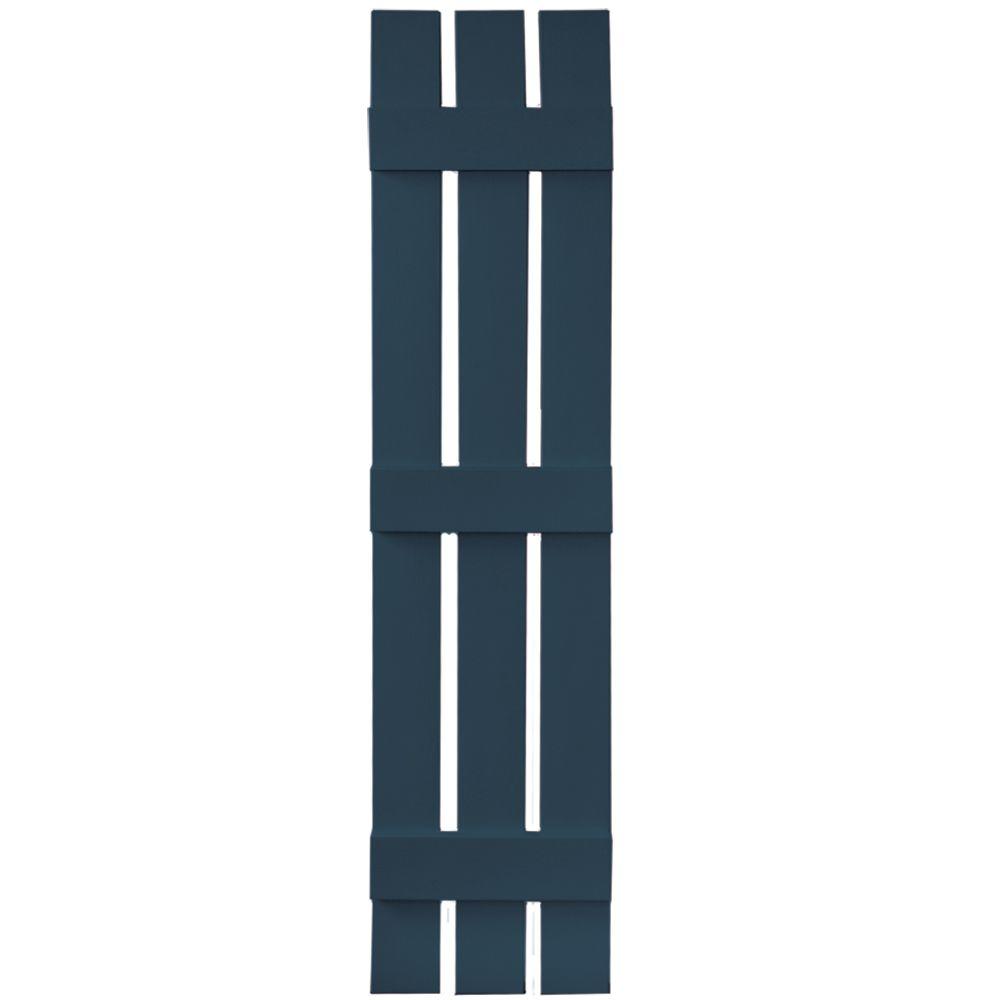14 x 43 Midnight Blue Ekena Millwork LJ4S14X04300MB Lifetime Vinyl Standard Four Joined with Board-n-Batten Shutters