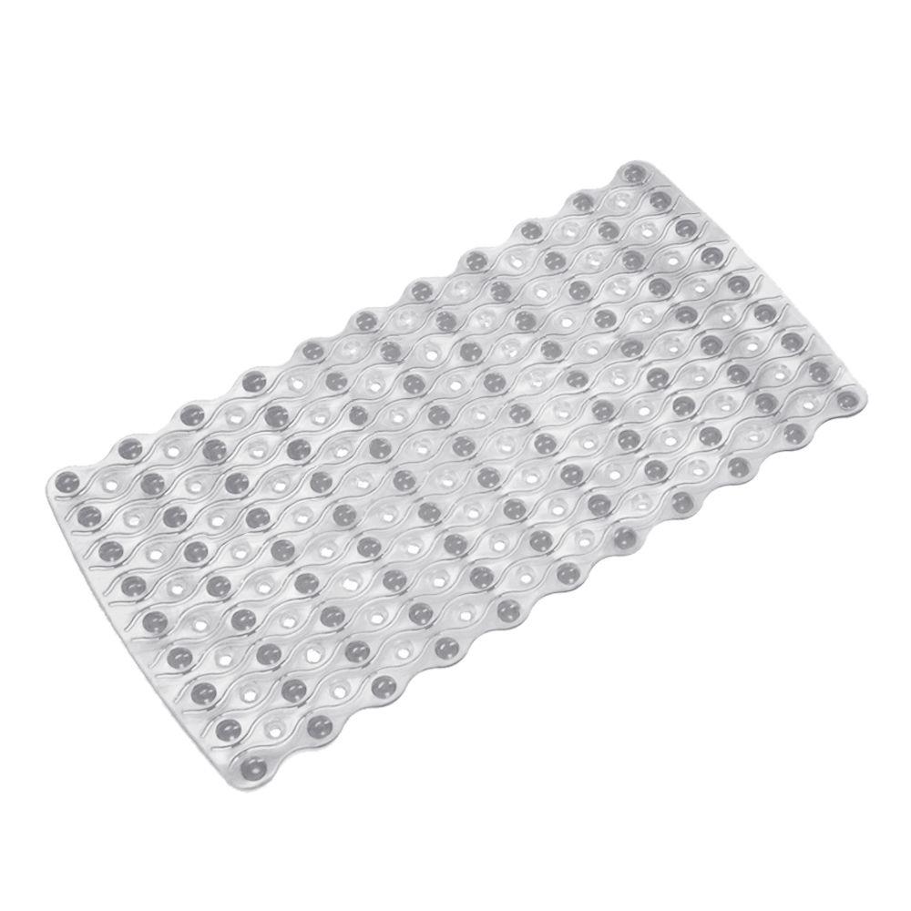 Interdesign 13 75 In X 26 5 In Pebblz Bath Mat In Clear 80010cx