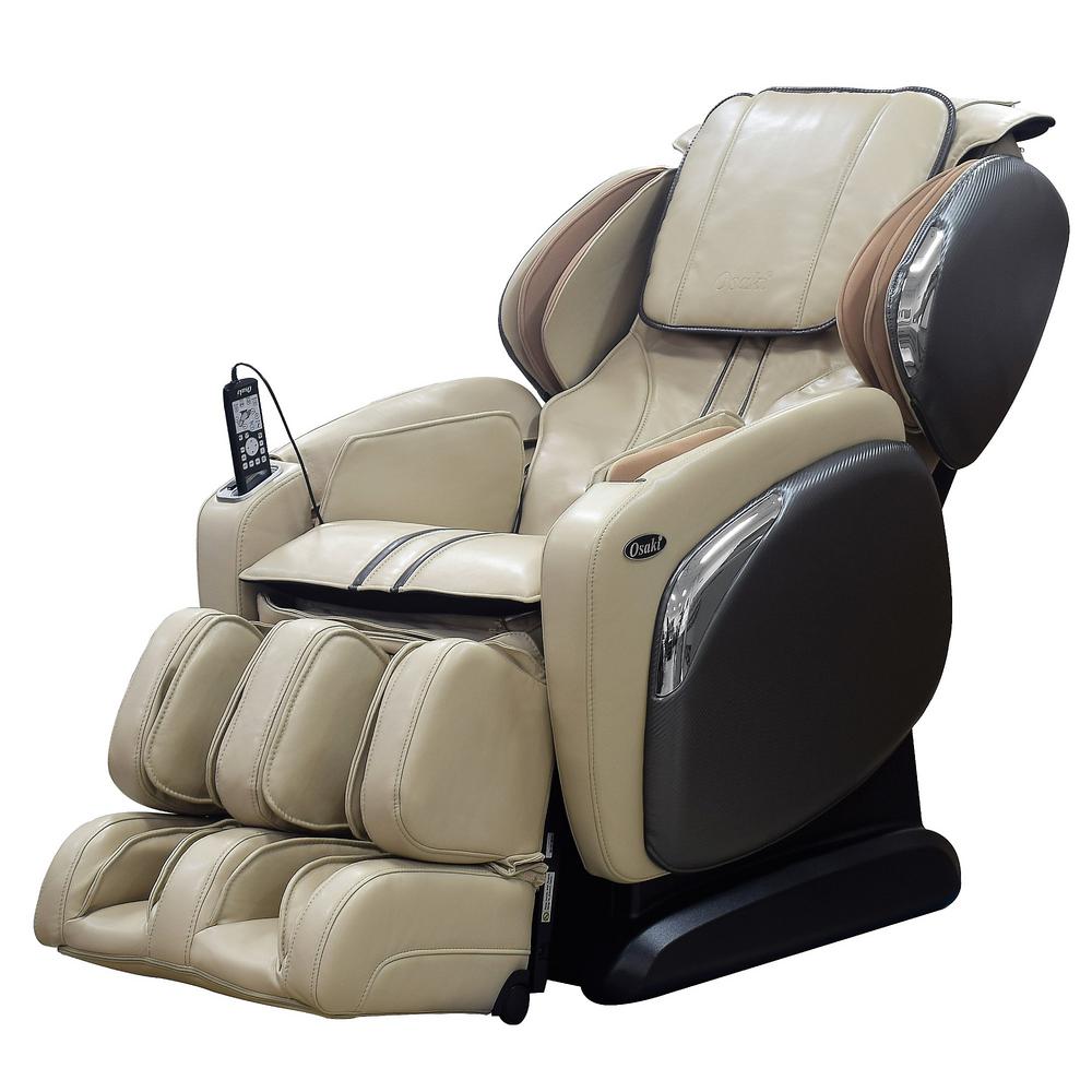 Titan Osaki Ivory Faux Leather Reclining Massage Chair Os 4000ls Ivory 4232