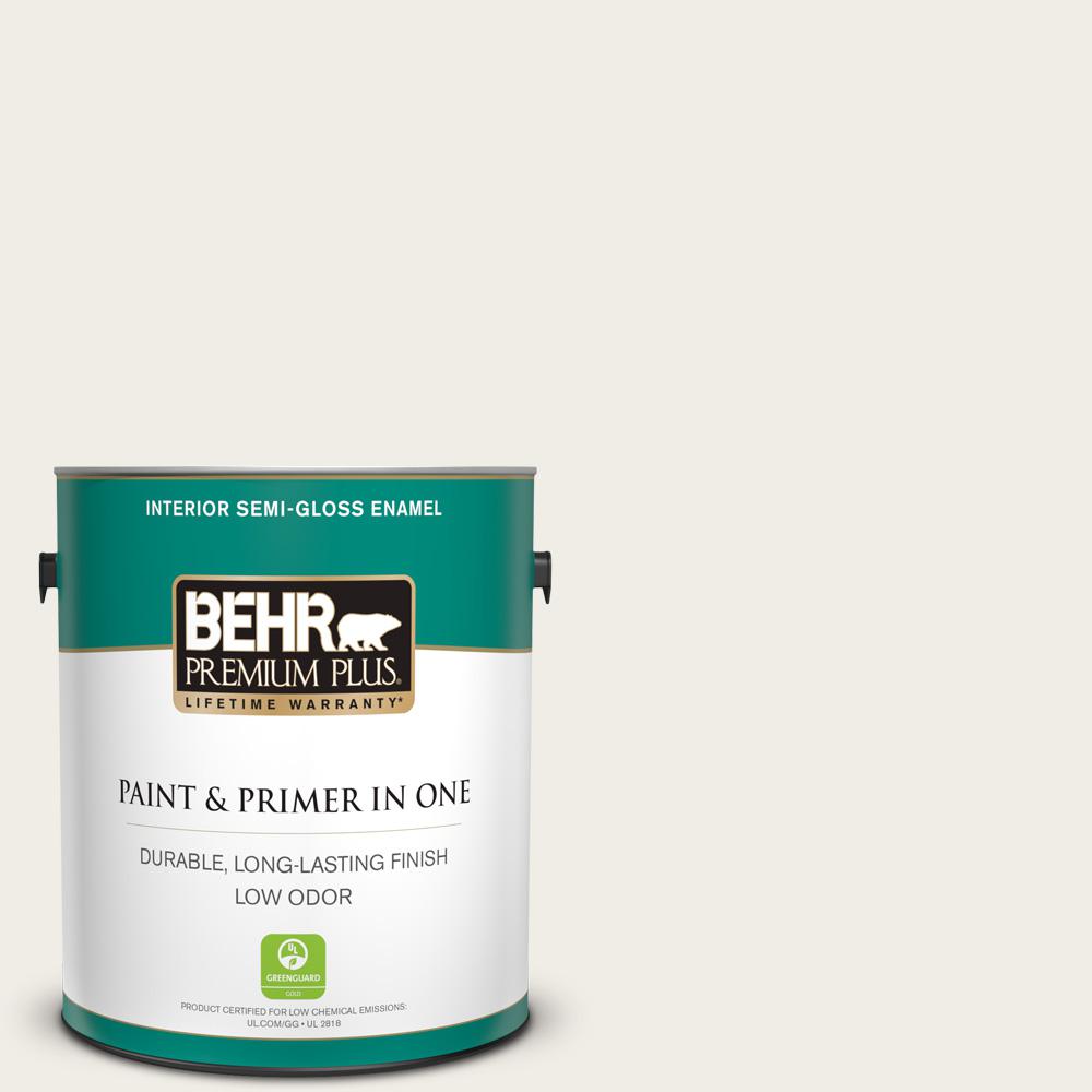 BEHR PREMIUM PLUS 1 gal. 780C1 Sea Salt SemiGloss Enamel Low Odor