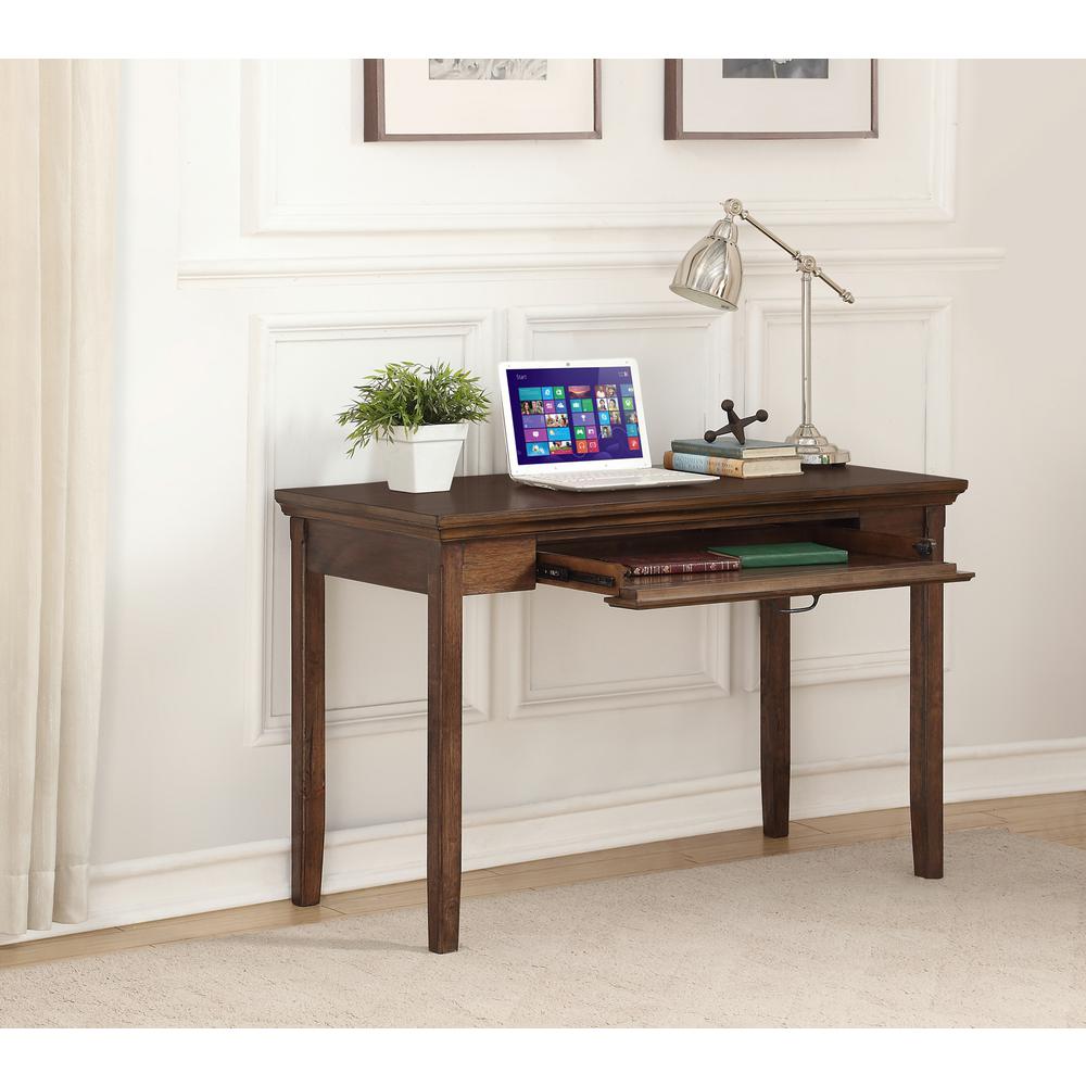 Writing Desk Keyboard Tray Wood Desks Home Office Furniture Rockwell Distressed Wheat Writing Desk