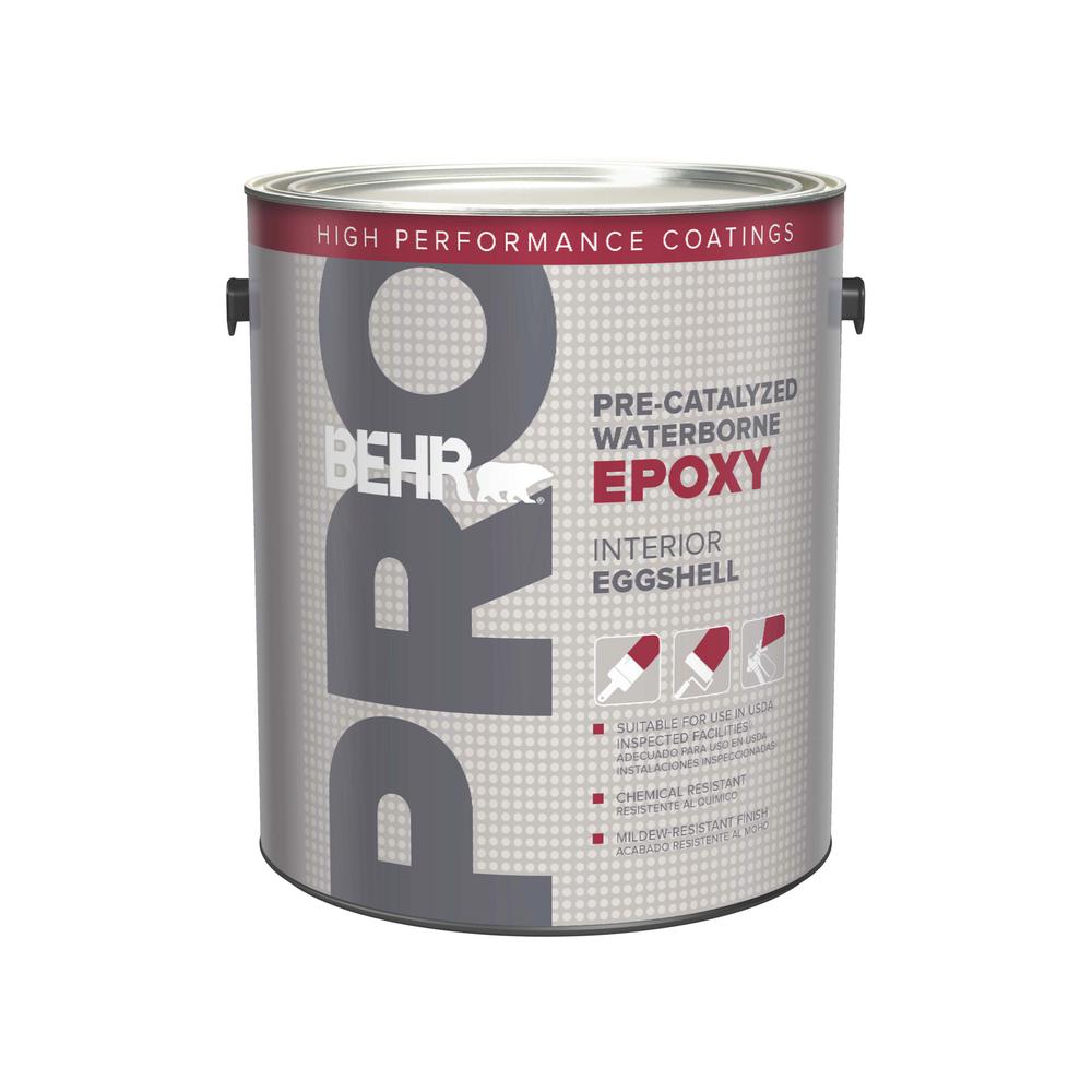 BEHR PRO 1 Gal. White Eggshell Pre-Catalyzed Epoxy Interior Paint ...