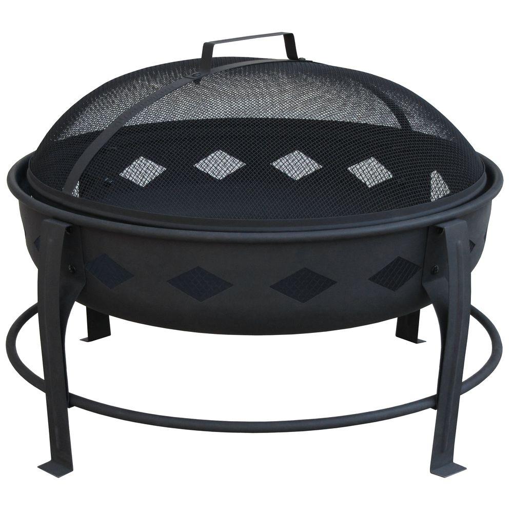 Hampton Bay 24 in. Ashmore Round Steel Fire Pit-FT-01H ...