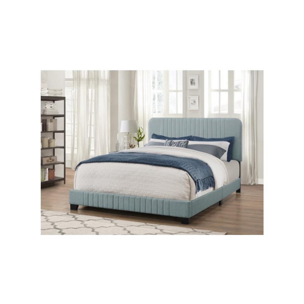 Pulaski Furniture Mid Century All In One Queen Bed With Channeled Mid Century All In One Queen Bed With Channeled Headboard And Footboard Dupree Delft Blue