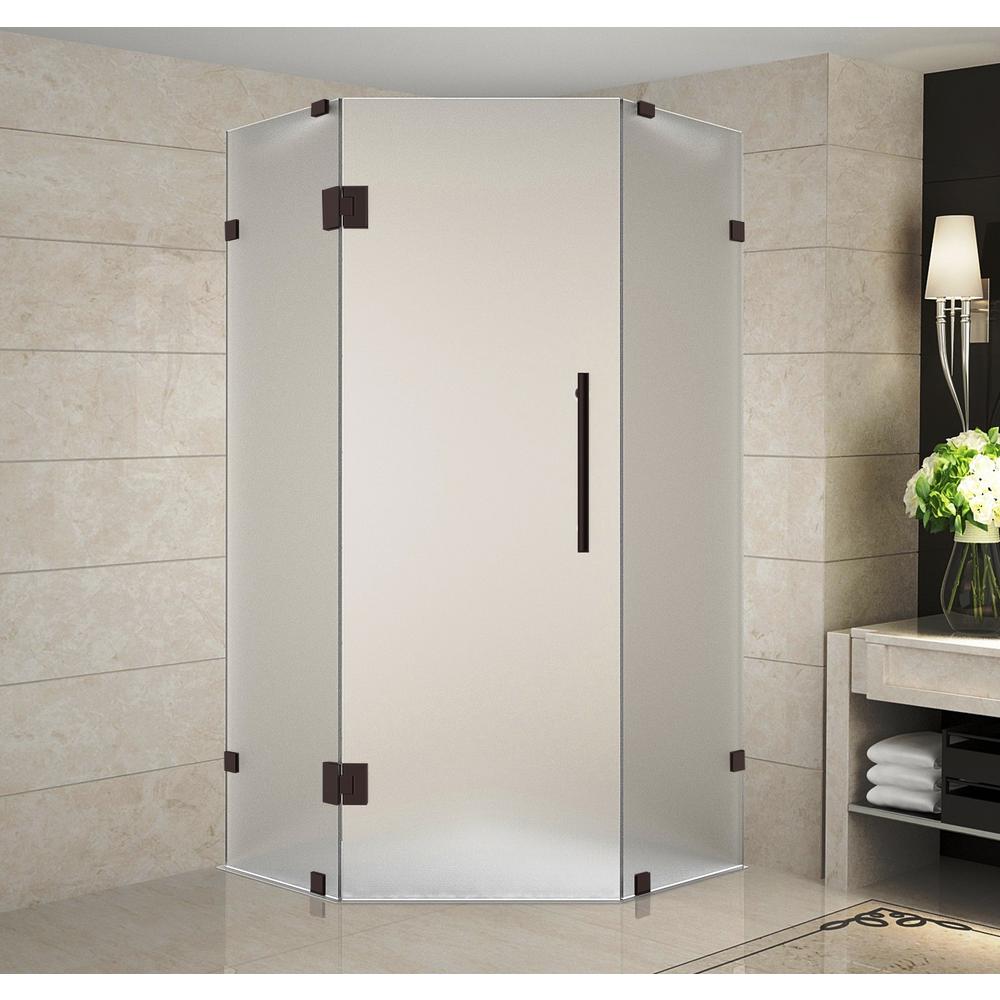 Aston Neoscape 36 in. x 36 in. 72 in. Frameless Hinged Neo-Angle Shower Enclosure with Frosted 