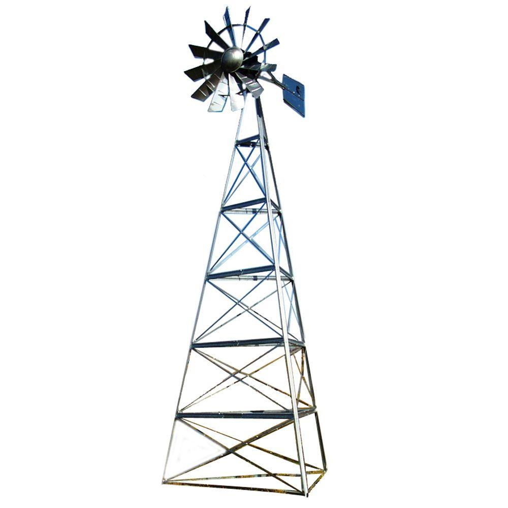 Outdoor Water Solutions Wood Aeration Windmill Kit with Galvanized ...