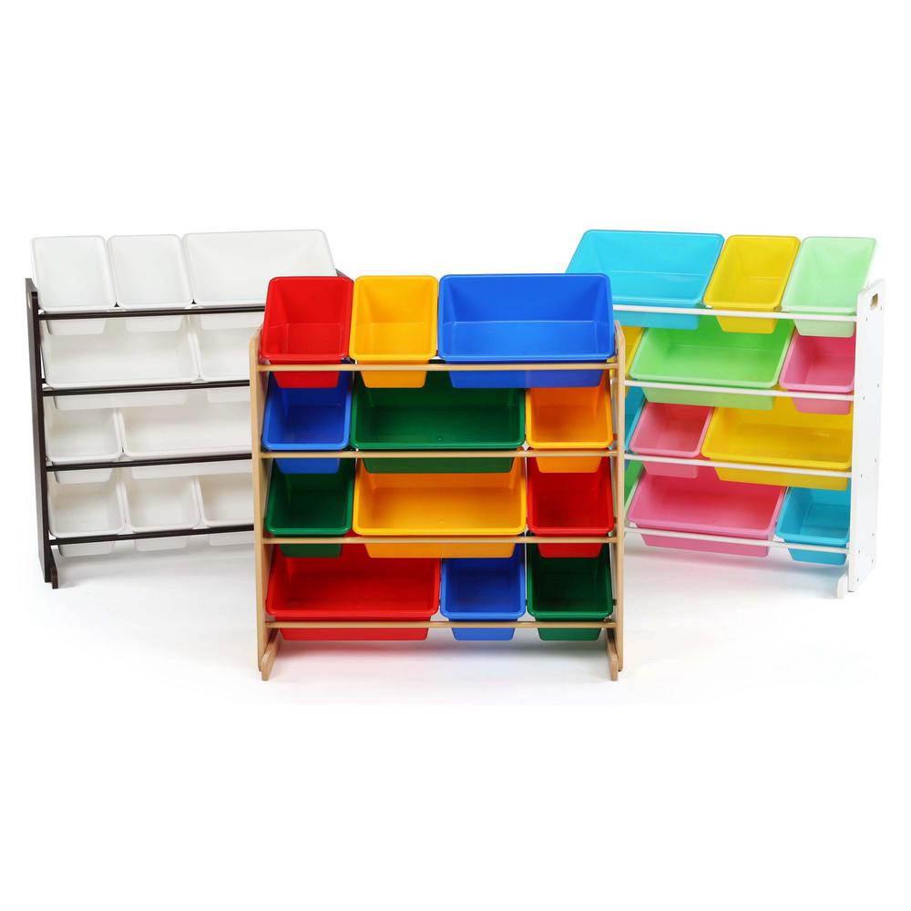 Tot Tutors Highlight Dark Pine And Primary Toy Storage Organizer
