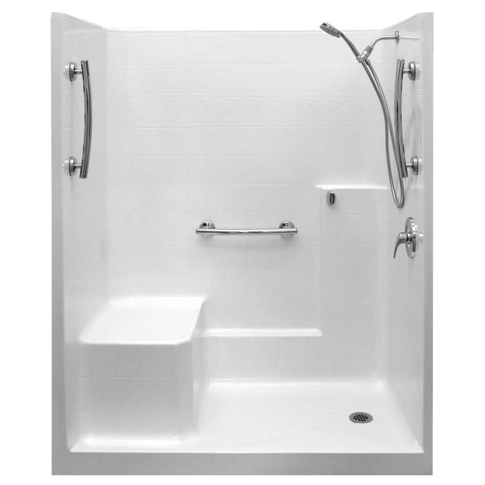 Ella Ultimate-SA 33 in. x 60 in. x 77 in. 1-Piece Low Threshold Shower ...