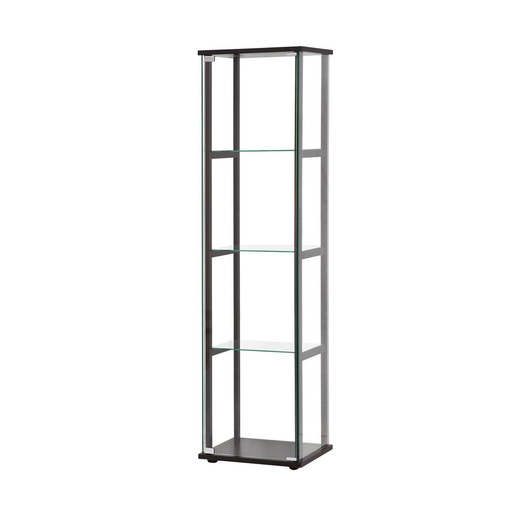 Coaster Home Furnishings 4 Shelf Glass Curio Cabinet Black And