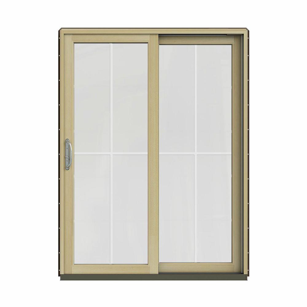 JELDWEN 60 in. x 80 in. W2500 Contemporary Brown Clad Wood RightHand