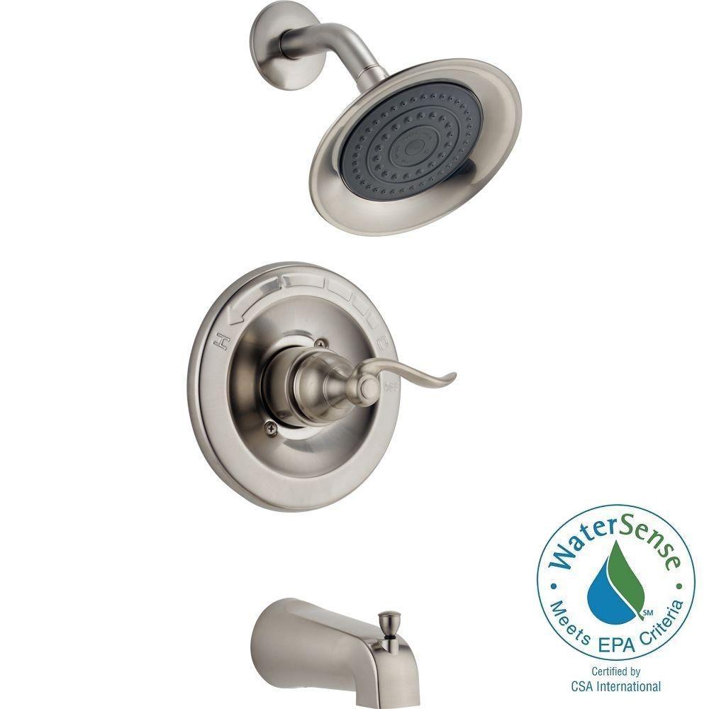 Delta Windemere 1 Handle Tub And Shower Faucet Trim Kit In Stainless Valve Not Included