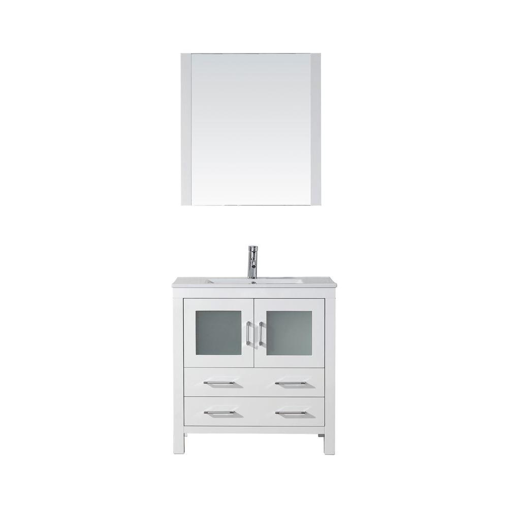 Virtu USA Dior 32 in. W x 18.3 in. D Vanity in White with Ceramic