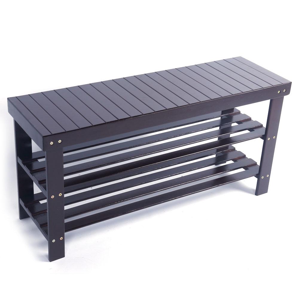 Shoe Storage Closet Organizers The Home Depot 15 Pair 90cm Strip Pattern 3 Tiers Bamboo Stool Shoe Rack Coffee Organizer