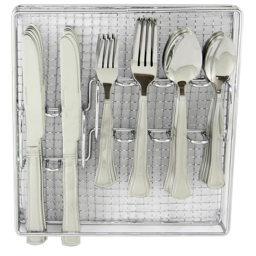 STAINLESS STEEL FLATWARE SET 61 Pieces Dishwasher Safe Durable Grand